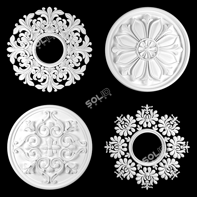 Luxury 3D Ornament Element Pack 3D model image 3