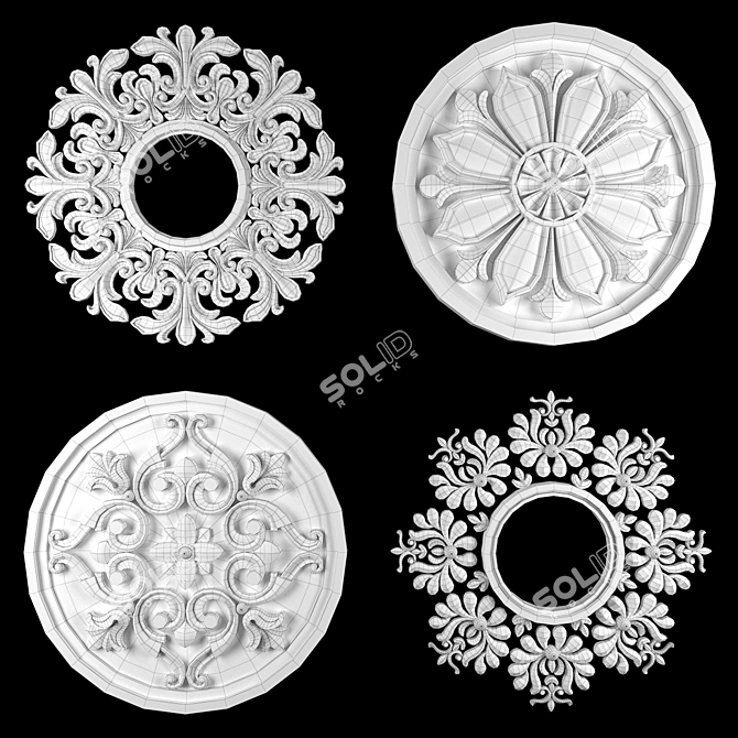 Luxury 3D Ornament Element Pack 3D model image 4