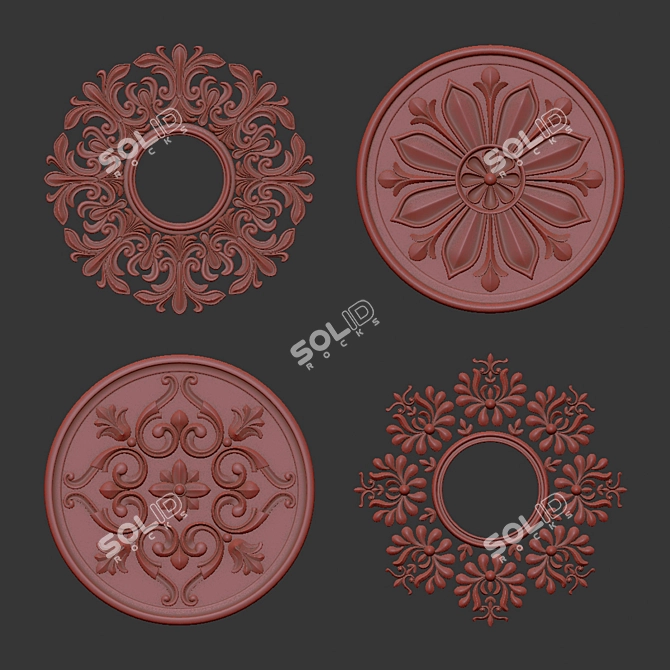 Luxury 3D Ornament Element Pack 3D model image 6