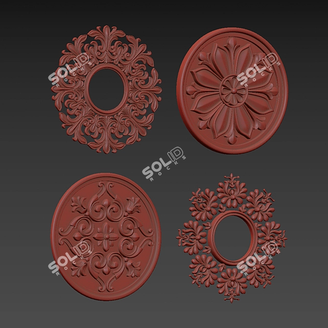 Luxury 3D Ornament Element Pack 3D model image 7