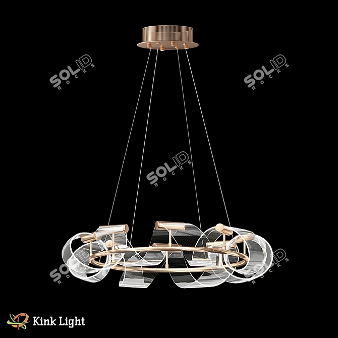 Golden Early Pendant Light 3D model image 1