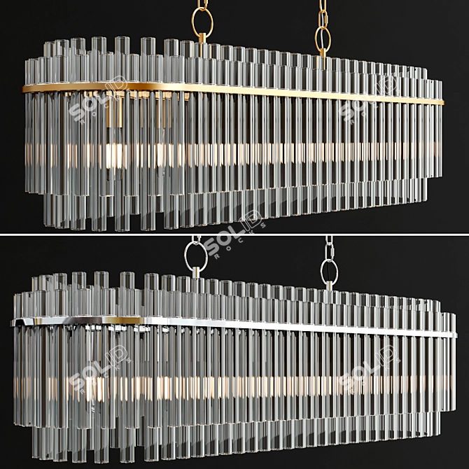Modern Beckett Linear Suspension Light 3D model image 2