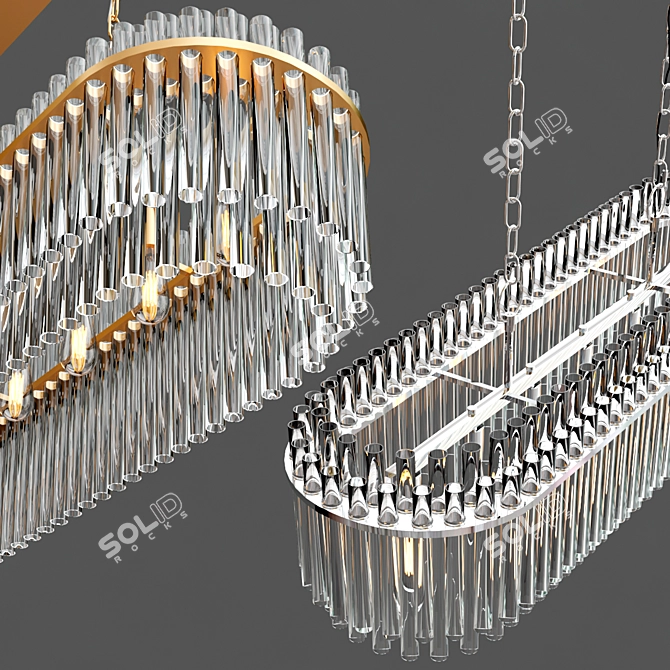 Modern Beckett Linear Suspension Light 3D model image 3