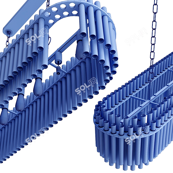 Modern Beckett Linear Suspension Light 3D model image 4