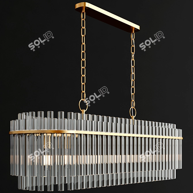 Modern Beckett Linear Suspension Light 3D model image 5