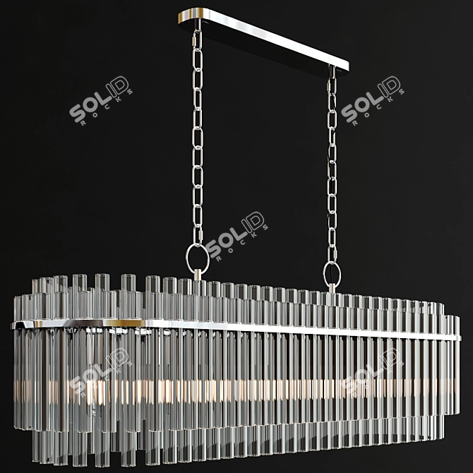 Modern Beckett Linear Suspension Light 3D model image 6