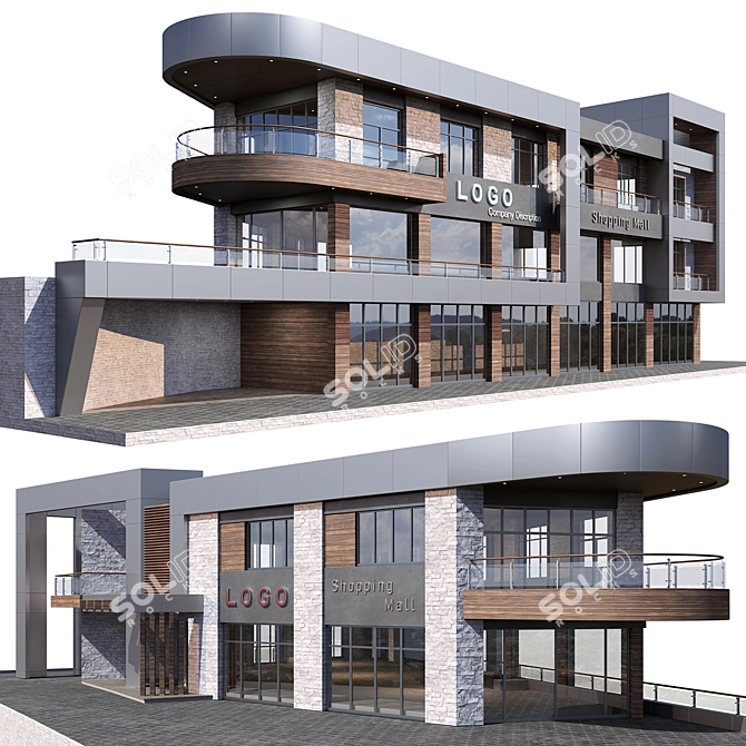 Dual-level Commercial Structure 3D model image 1