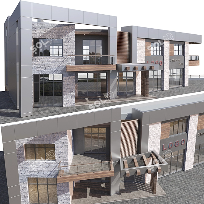 Dual-level Commercial Structure 3D model image 12