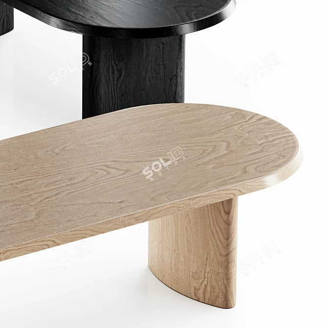 Luxury Ash Wood Dining Table 3D model image 5