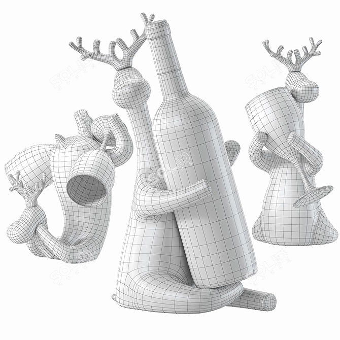 Ceramic Deer Wine Rack Stand 3D model image 6