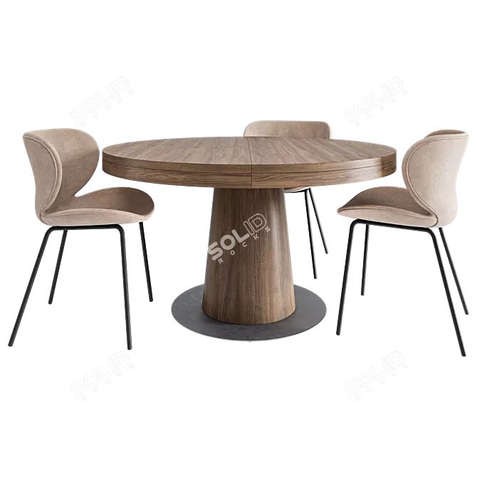 Elegant Granada Dining Set 3D model image 3