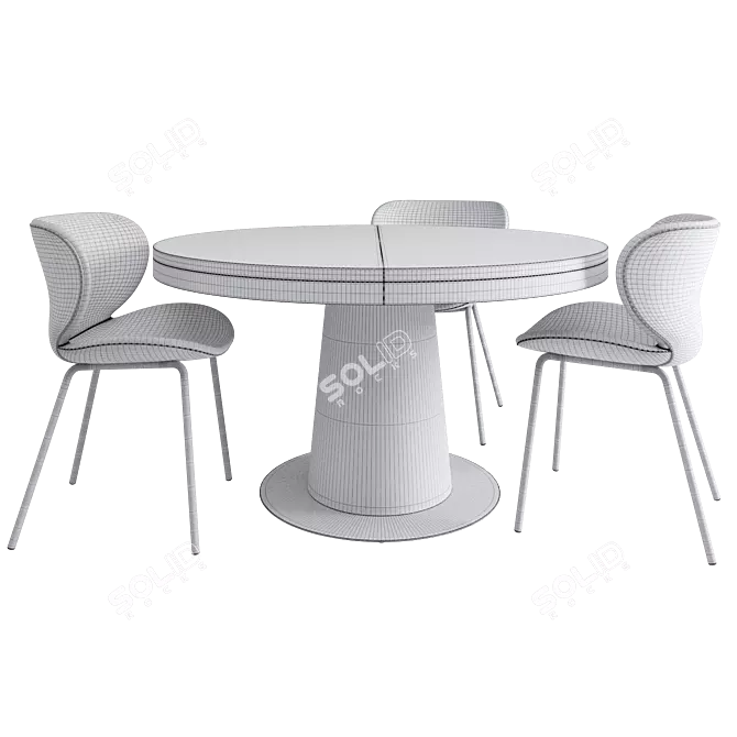 Elegant Granada Dining Set 3D model image 4