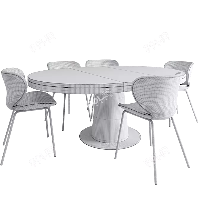 Elegant Granada Dining Set 3D model image 5