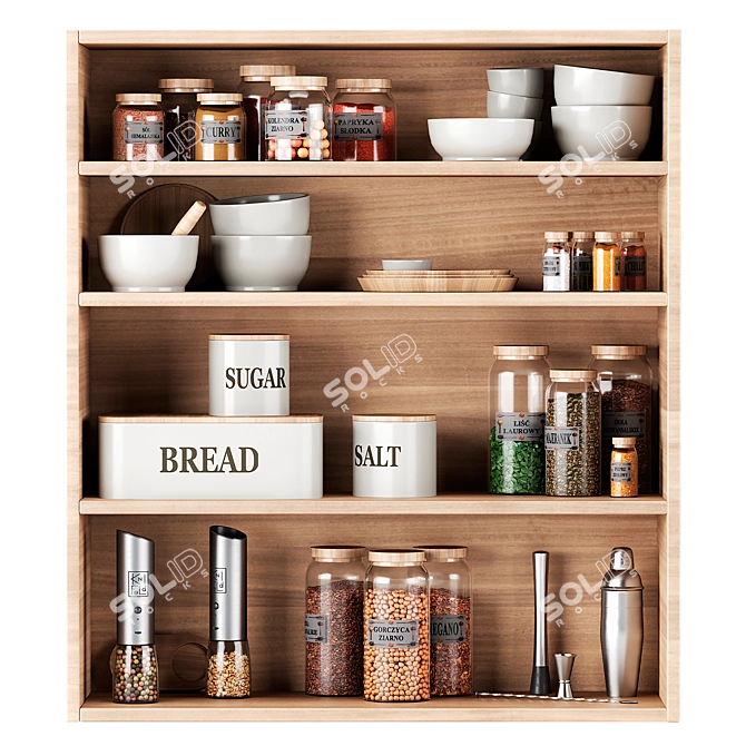 Kitchen Decor Set with Spices 3D model image 1