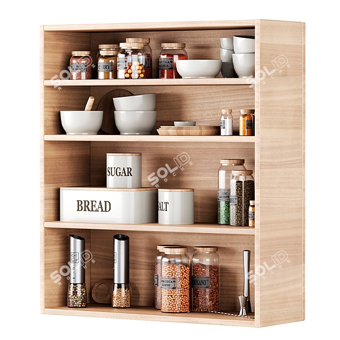 Kitchen Decor Set with Spices 3D model image 2