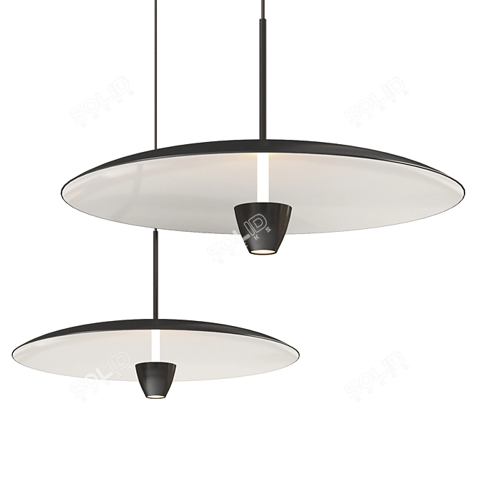Modern Metal Glass Lamp Fixture 3D model image 1