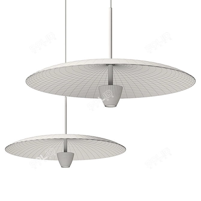 Modern Metal Glass Lamp Fixture 3D model image 2