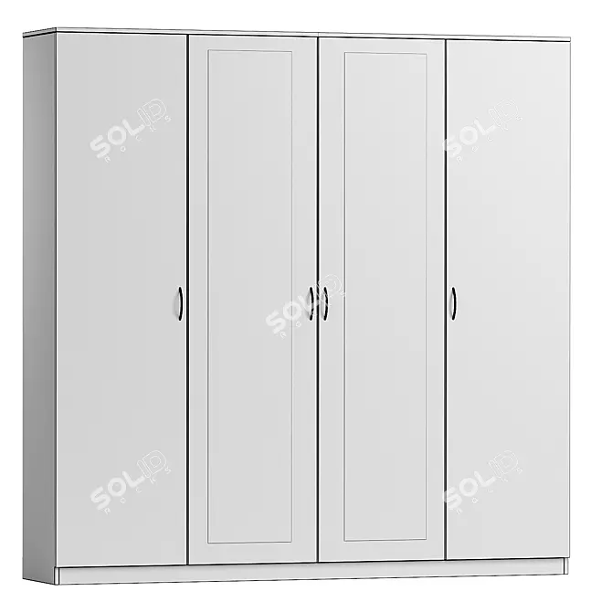 Light-4 Swing Door Wardrobe 3D model image 3