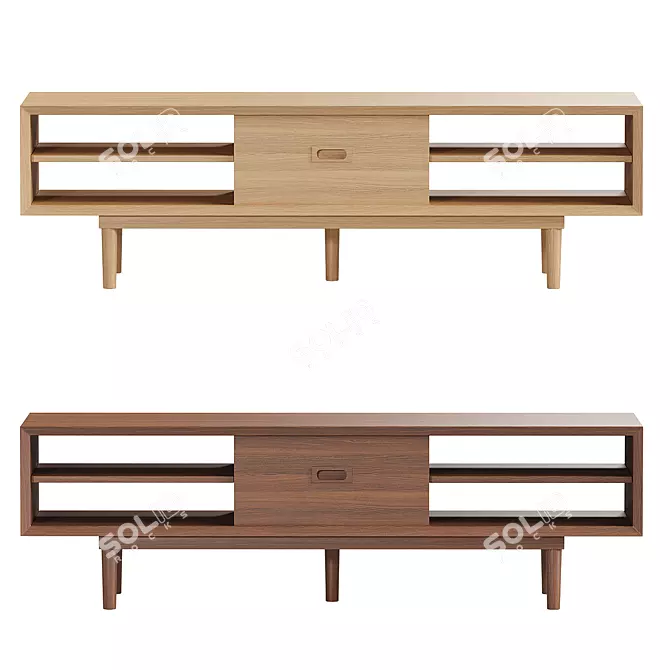 Minimalist 4-Drawer TV Stand 3D model image 2