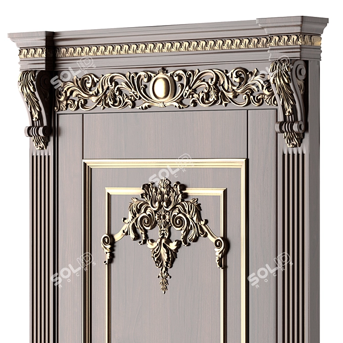 Baroque Style Classic Doors 3D model image 2