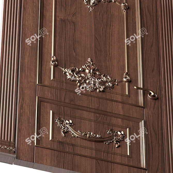 Baroque Style Classic Doors 3D model image 3