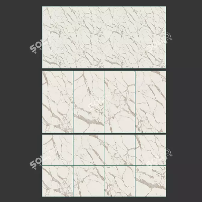 Stone Calacatta Light Semilucidato Ceramic Tile 3D model image 4