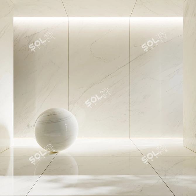 Premium White Calacatta Ceramic Tile 3D model image 1