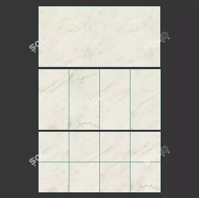 Premium White Calacatta Ceramic Tile 3D model image 4