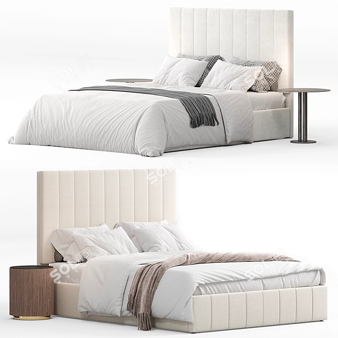 Elegance Upholstered Storage Bed 3D model image 3