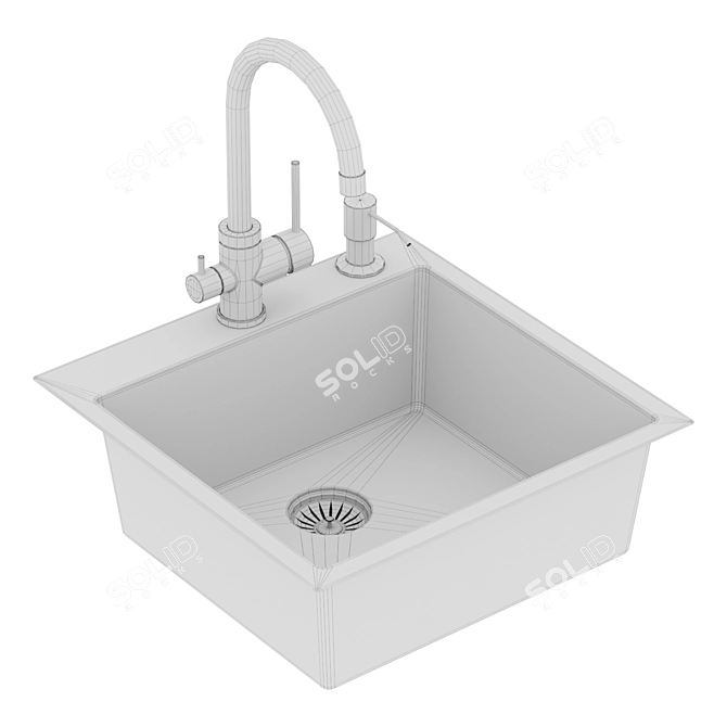 Domaci Ravenna Kitchen Sink - 50x50x20cm 3D model image 3