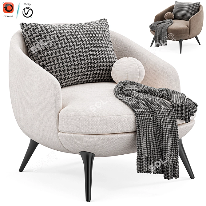 Luxury Raphael Armchair for Modern Homes 3D model image 1