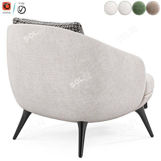 Luxury Raphael Armchair for Modern Homes 3D model image 3