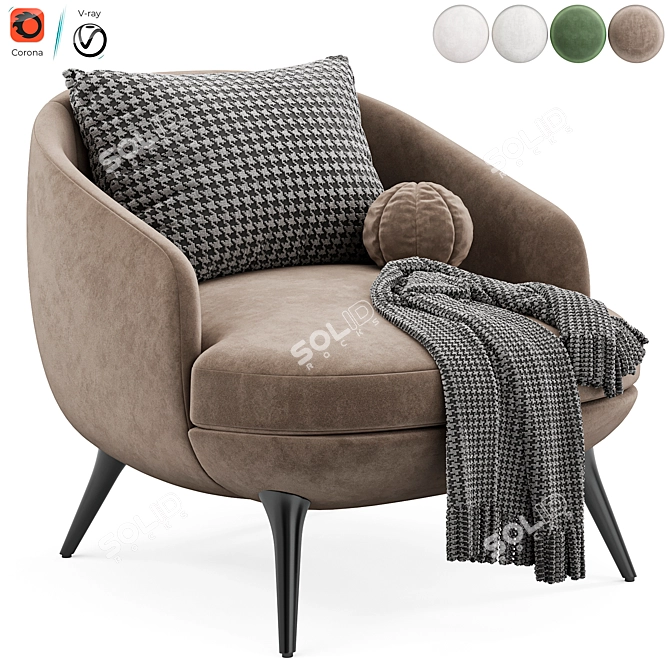 Luxury Raphael Armchair for Modern Homes 3D model image 4