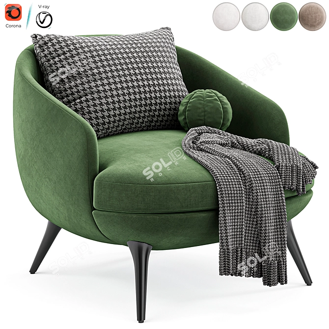 Luxury Raphael Armchair for Modern Homes 3D model image 6