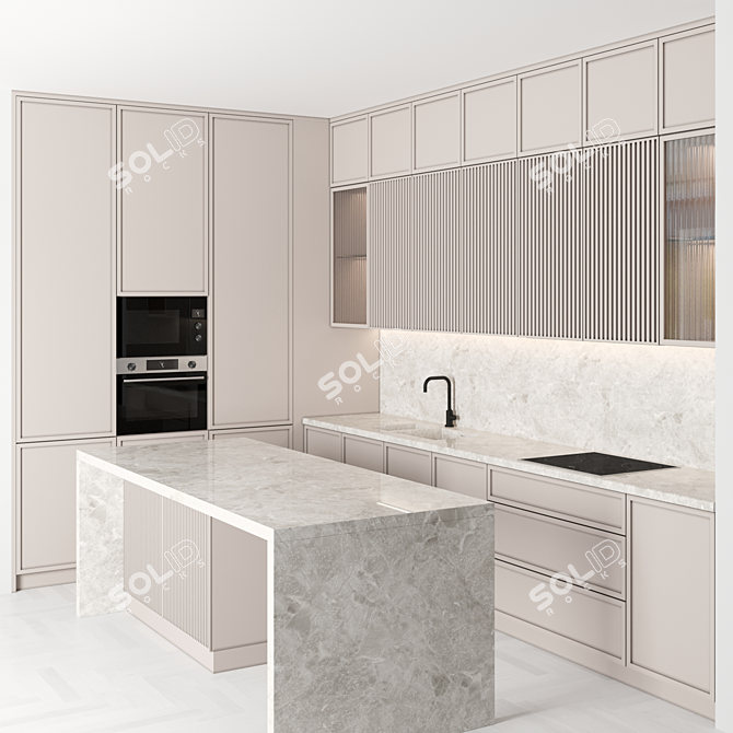  Modular Modern Kitchen Set 3D model image 2