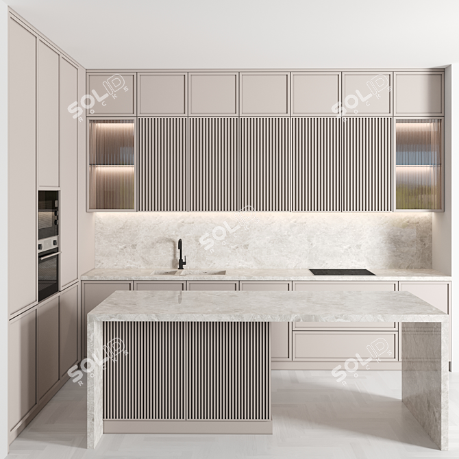  Modular Modern Kitchen Set 3D model image 3