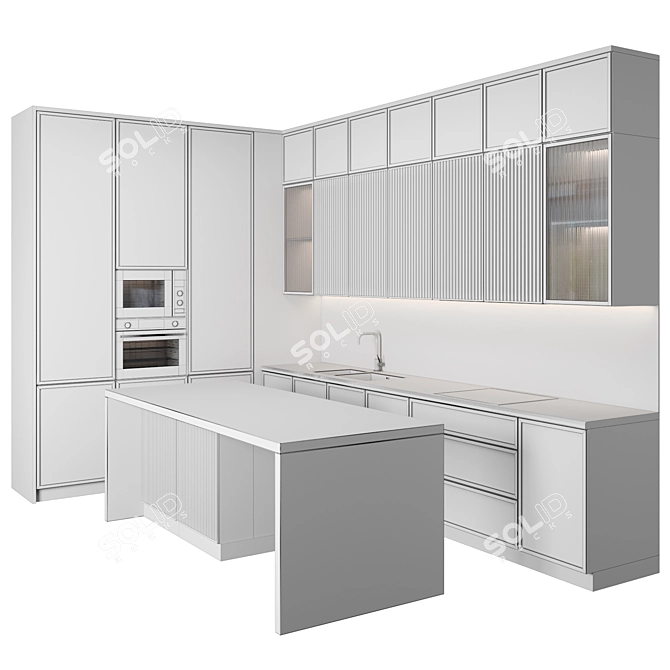  Modular Modern Kitchen Set 3D model image 6