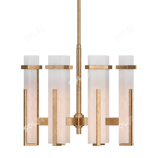 Elegant Malik Medium Chandelier 3D model image 1