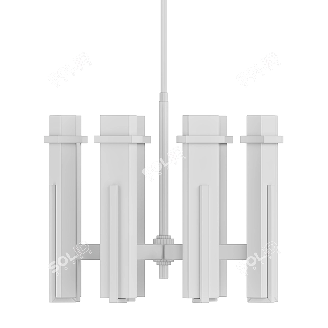 Elegant Malik Medium Chandelier 3D model image 3