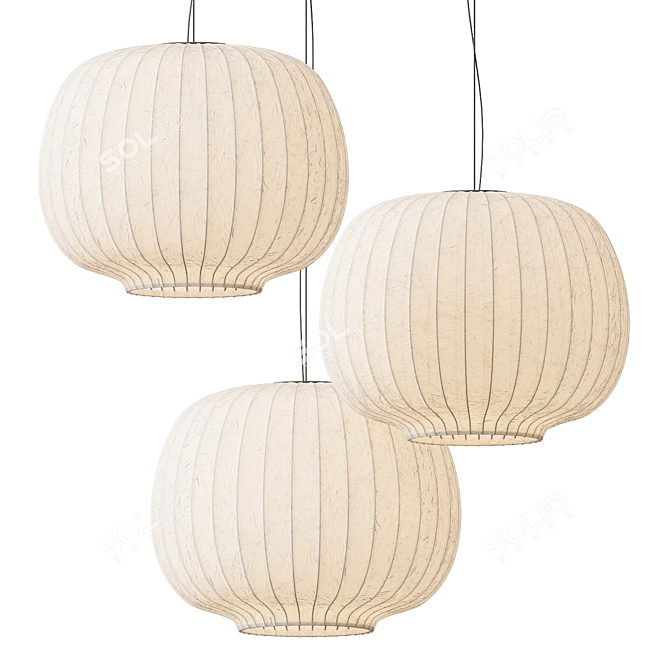  Scandinavian Paper Pendant Lamp 3D model image 1