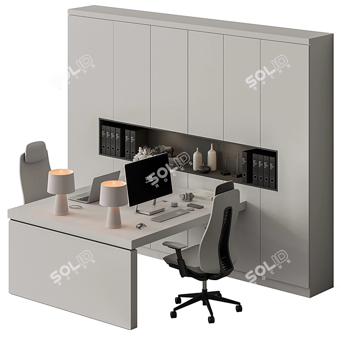 Workplace Essentials Set Provide Efficiency 3D model image 3