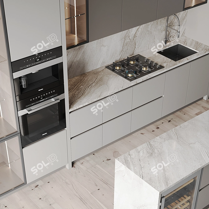 Modern 3D Kitchen Models	Collection 3D model image 4