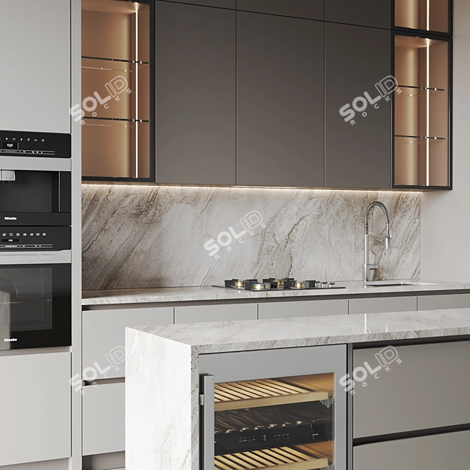 Modern 3D Kitchen Models	Collection 3D model image 5