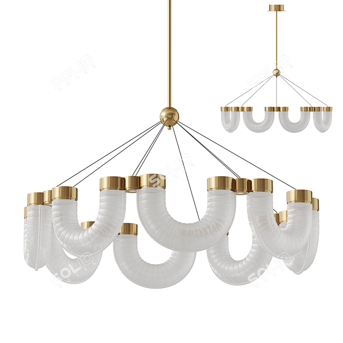 VenzeLamp Glass LED Chandelier 3D model image 1