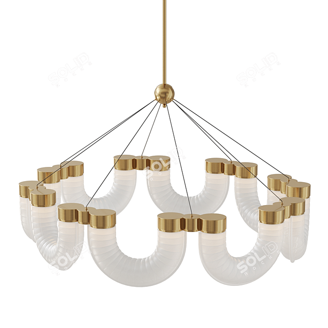 VenzeLamp Glass LED Chandelier 3D model image 2