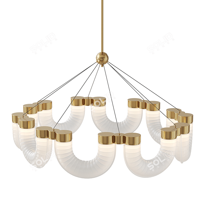 VenzeLamp Glass LED Chandelier 3D model image 3