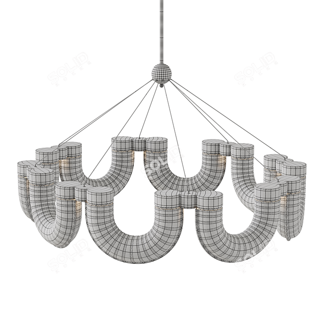 VenzeLamp Glass LED Chandelier 3D model image 4