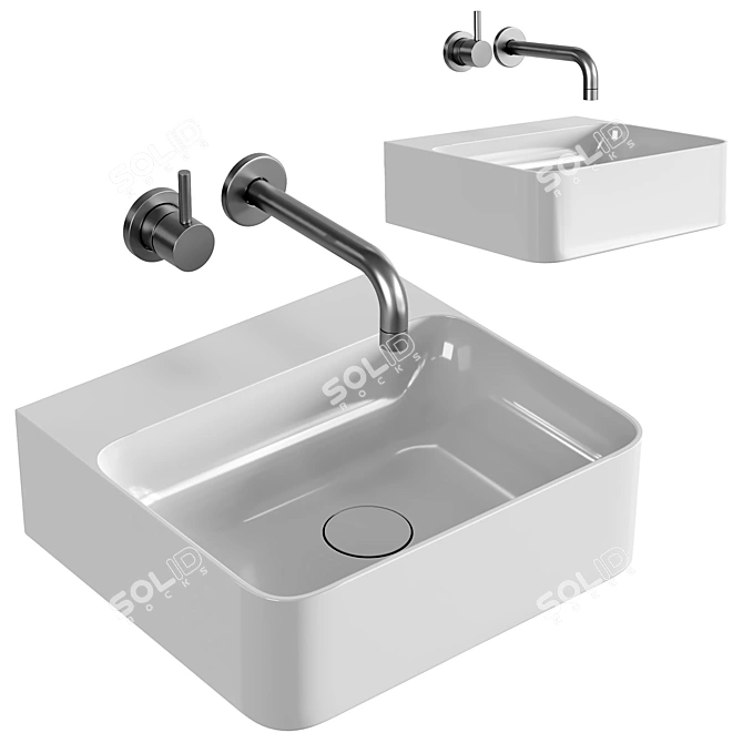Eco-friendly Washbasin with Style 3D model image 1