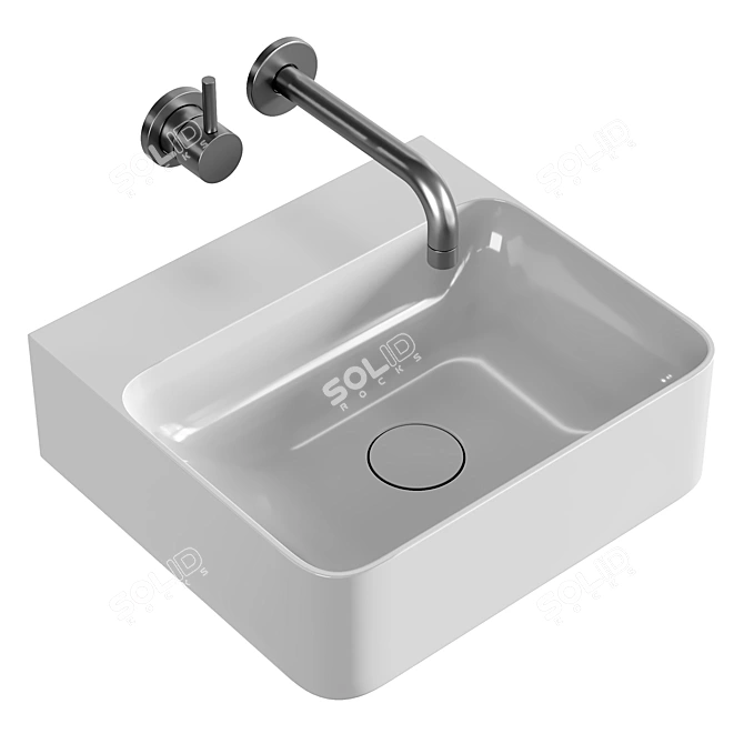 Eco-friendly Washbasin with Style 3D model image 3