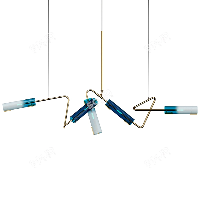 Elegance in Ultramarine Navy Glass 3D model image 1